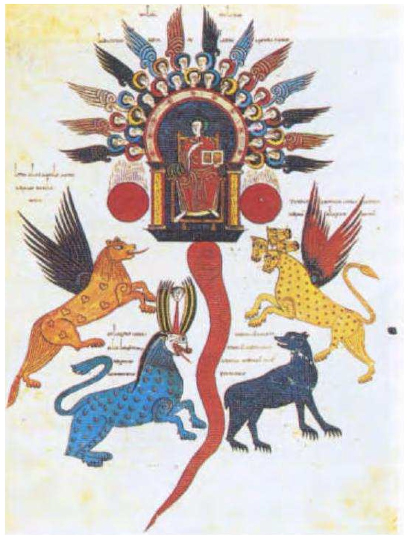 Ilustraci�n de libro FALSA con un
                    apocalipsis FALSO