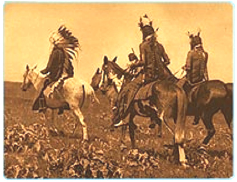 Autochtones dans les
                Prairies ("USA"): Crow autochtones � cheval