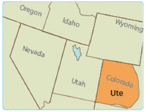 Mapa con los
                nativos Ute