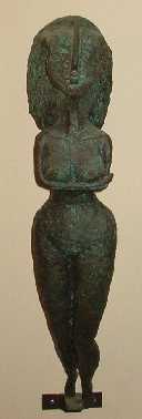 Figurine of Astarte with folded arms before
                    their tits