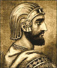 King Cyrus, emperor of Persia, profile
