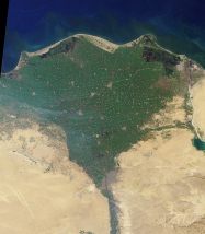 Nile Delta of today: only 2 arms have left,
                      and Suez Channel
