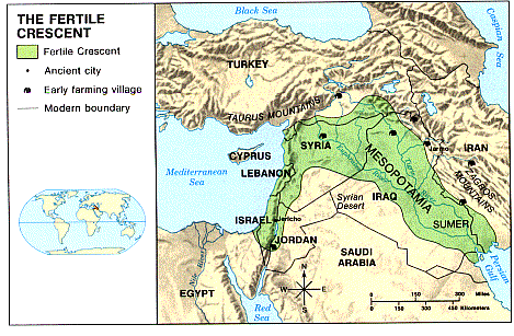 Map of
                    "Fertile Crescent"