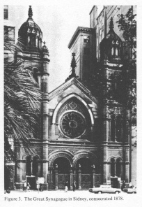 Encyclopaedia Judaica (1971): Jews in Australia,
                  vol. 3, col. 881, the Great Synagogue in Sidney,
                  consecrated in 1878