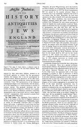 Encyclopaedia Judaica: Jews in England,
                          vol.6, col. 755-756