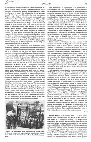 Encyclopaedia Judaica: Jews in England,
                          vol.6, col. 757-758