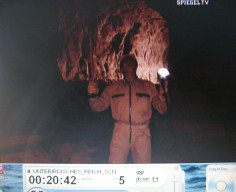 Doggerwerk near Hersbruck 07: tunnel
                          caretaker Heinz Rabe is telling