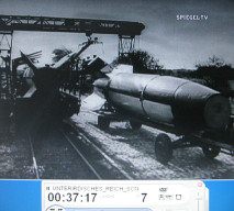 NS film: a V2 rocket is placed
                          on a carriage