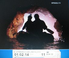 Owl
                        Mountains 22 and 23, Juergen Mueller und Jacek
                        Duszczak cruising in the flooded tunnels with an
                        inflatable boat 03