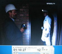 Bunker
                          system of Dortmund 04, Ulrich Reckinger
                          staying in the gas sluice door (air protection
                          door) and telling