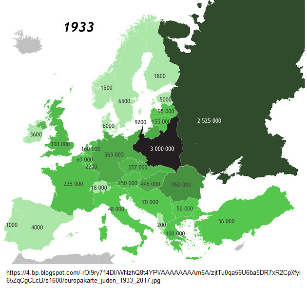 Jud�os en Europa 1933,
                  mapa 01