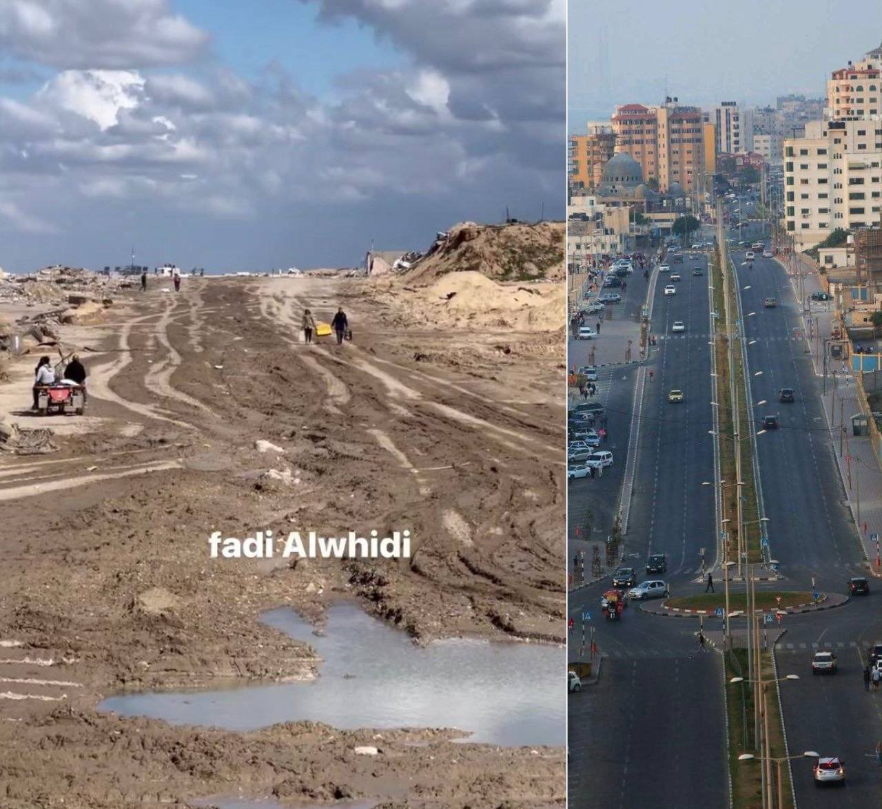 Gaza City-KZ am 1.2.2024 -
                      14:43h: Die kriminelle Nazi-Zion-Armee hat die
                      Al-Rashid-Allee total zerst�rt