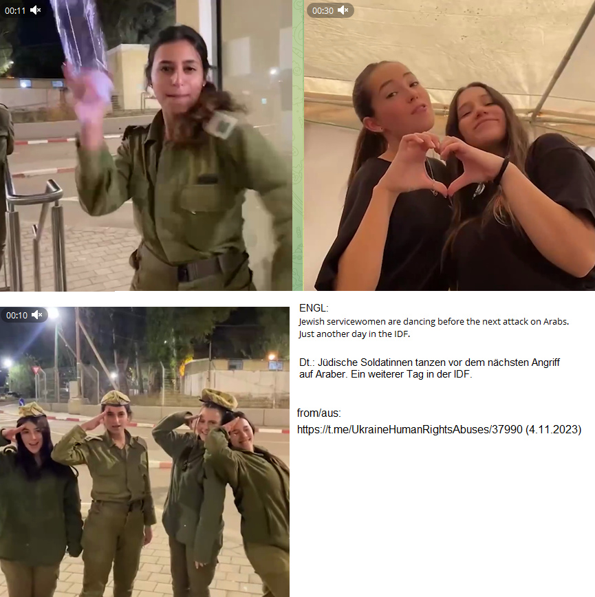 kriminelle J�dinnen tanzen im Video
                und verherrlichen den Massenmord an Pal�stinensern