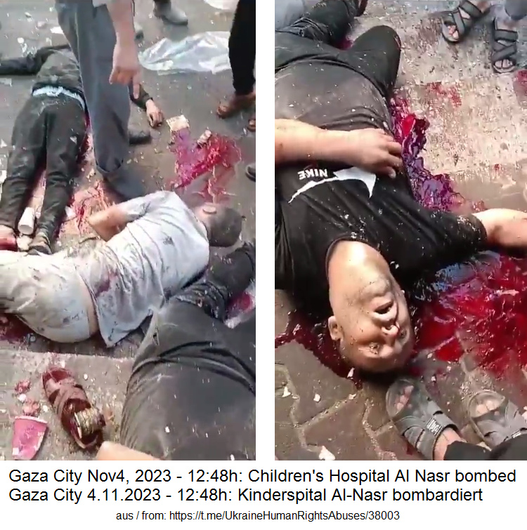 die kriminelle Nazi-IL-Armee
                bombardiert ein Kinderspital, wo sich Fl�chtlinge
                aufhalten