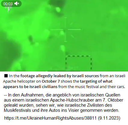 die j�dische Nazitaktik, eigene Morde den
                Pal�stinensern in die Schuhe zu schieben, geschieht seit
                dem 7.10.2023: Die T�ter waren kriminelle J�DISCHE
                M�rderpiloten in Kampfhelikoptern (am Festival) und
                Kampfpanzern (in den Kibbutzim)