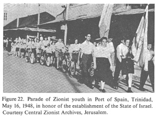 Encyclopaedia Judaica (1971): [[racist]] Zionism,
                  vol. 16, col. 1126: Parade of [[racist]] Zionist youth
                  in Port of Spain, Trinidad, May 16, 1948, in honor of
                  the establishment of the [[racist Zionist Free Mason
                  CIA Herzl]] State of Israel. Courtesy Central Zionist
                  Archives, Jerusalem