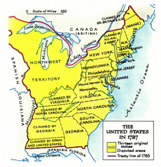 "USA" 1787, die kriminellen
                          Fantasie-Christen teilen sich
                          Nord-"Amerika" auf zwischen den
                          "USA", England und Spanien, Karte
                          [43] - die Ureinwohner [Prim�rnationen,
                          "Indianer", mit den originalen
                          Kulten und dem Sternenwissen der
                          Ausserirdischen] haben gegen die
                          "christliche" B�rsenspekulation und
                          gegen die "christlichen" Feuerwaffen
                          sowie gegen Pocken und Alkohol keine Chance.