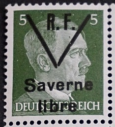Hitler on a
                    stamp, profile