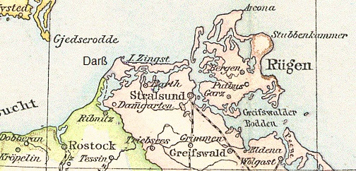 Mapa de Alemania MV: R�gen y Darss / Dar�