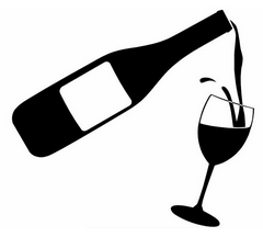 Alcohol cr. con vino y vaso de vino