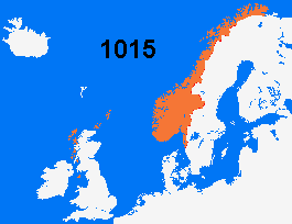 Mapa
                    de Noruega con el brutal "cristiano" Olaf
                    el Gordo 1015