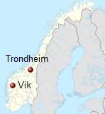 Mapa 11: Noruega con Trondheim y Vik