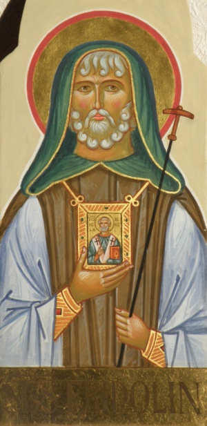 L�genprediger Fridolin von
                    S�ckingen, Abt im Kloster S�ckingen