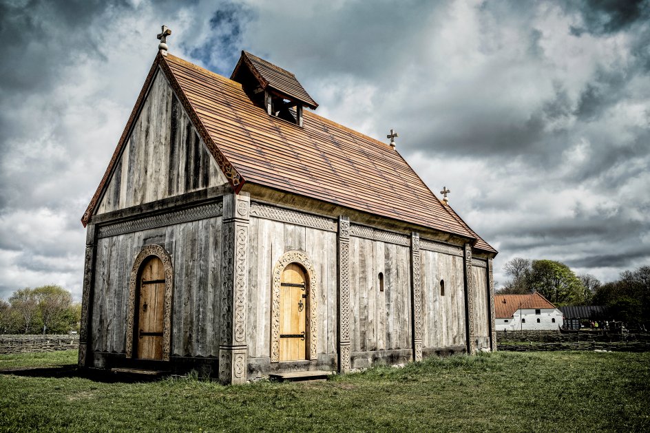 Iglesia de Jes�s de fantas�a en Ribe, r�plica
                    de la primera iglesia de madera, Dinamarca