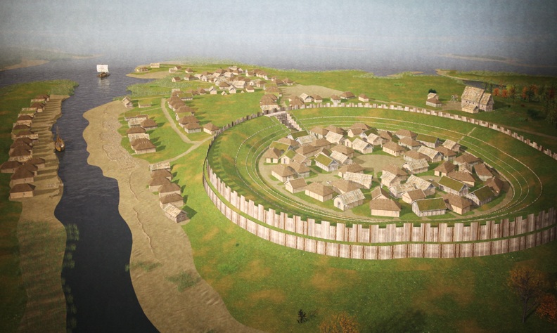 Hammaburgo de Jes�s de fantas�a en
                    el siglo IX, pintura