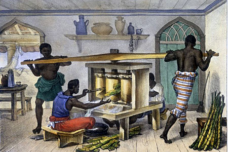 Sklaverei an einer Zuckerrohrm�hle in
                            Brasilien