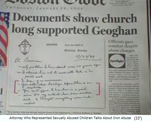 Artikel des
              Boston Globe vom 24.1.2002: Geoghan wurde von der Kirche
              lange Zeit gest�tzt