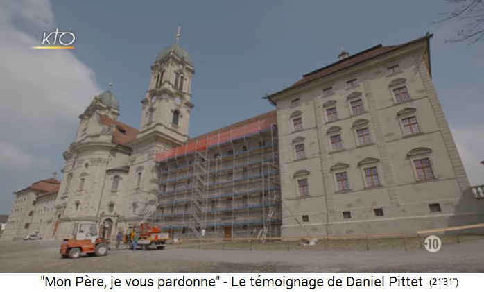 Satanic
                Monastery in Einsiedeln in central Switzerland, facade
                of the main church