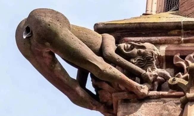 Freiburg im Breisgau (Germany), Feb 3, 2023:
                    The criminal Catholic cathedral "M�nster"
                    - a stonemason tells the truth about rape of boys in
                    the basements of churches and castles, zoom