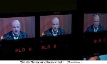 Gianluigi Nuzzi in a TV show presents the
                documents about the criminal machinations in the Vatican
                2