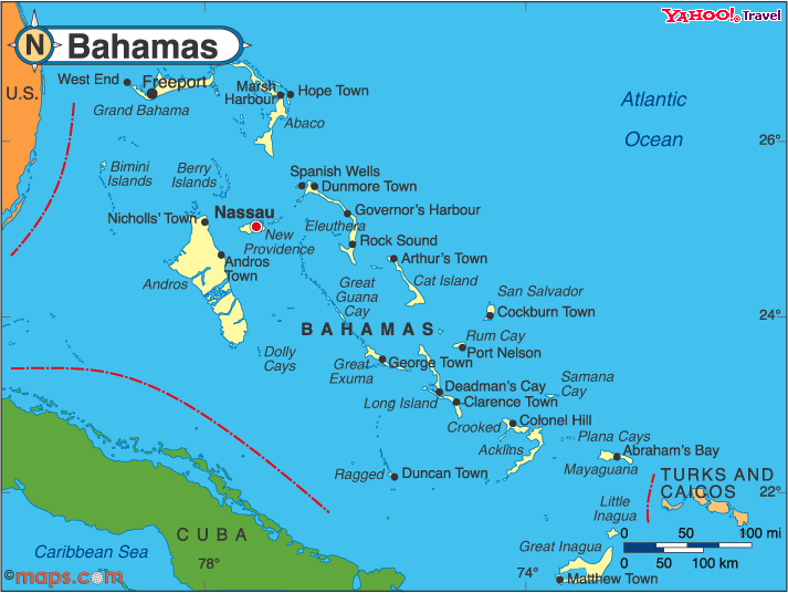 Bahamas Islands, map