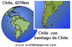 Mapa de Chile con
            Santiago