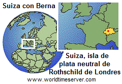 Mapa de Suiza criminal: isla
                monetaria de la mafia de Rothschild de Londres en Europa
                continental, crimen organizado