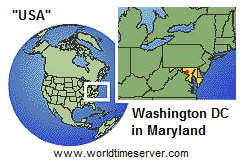 Karte von Maryland mit
                      Washington DC, "USA"