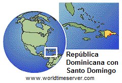 Mapa de la Rep�blica Dominicana con Santo
                Domingo