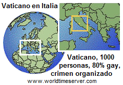 Mapa del Vaticano gay en
                  Italia, 80% gays, crimen organizado