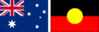 Australien Flagge der
                englischen Kolonialisten und der Aborigenes