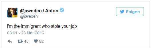 Schwedischer Muslim-Bruder
                      "Anton" 01: ​„Ich bin der Migrant, der
                      deine Arbeit gestohlen hat“