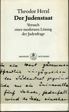 Theodor
                Herzl, Buch "Der Judenstaat" [6]. In diesem
                Buch steckt der absolute Rassismus gegen die Araber und
                Muslime drin mit der Anweisung zur Sklavenhaltung und
                die Versprechung, in Pal�stina seien vielleicht
                Goldminen zu finden...