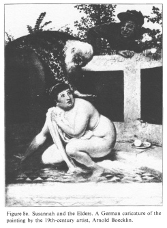 Encyclopaedia Judaica (1971):
                            Anti-Semitism, vol. 3, col. 131: cartoon
                            Susannah and the Elders. A German caricature
                            of the painting by the 19th-century artist,
                            Arnold Boecklin