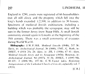 Encyclopaedia Judaica: Jews in Lincoln, vol.
                    11, col. 257