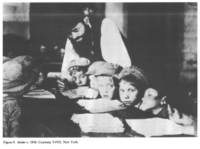 Encyclopaedia Judaica (1971): Poland, vol. 13, col.
                741-742. Heder (Ḥeder) [[Jewish religious school to age
                of 13]] c. 1930. Courtesy YIVO, New York.