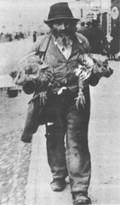 Encyclopaedia Judaica (1971): Poland, vol. 13, col.
                744 [[Jew with chicken]]. Jewish type in Poland between
                World War In and World War II. Courtesy YIVO, New York