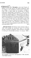Encyclopaedia Judaica (1971): Chryzanow,
                        vol. 5, col. 534