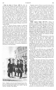 Encyclopaedia Judaica (1971): Warsaw, vol.
                        16, col. 335-336