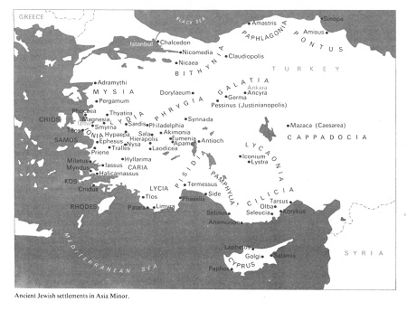 Encyclopaedia Judaica (1971): Asia
                            Minor, vol. 3, col. 747-748: Map of Asia
                            Minor with the ancient Jeiwsh settlements
                            [[in Greece before the Muslim invasion]]